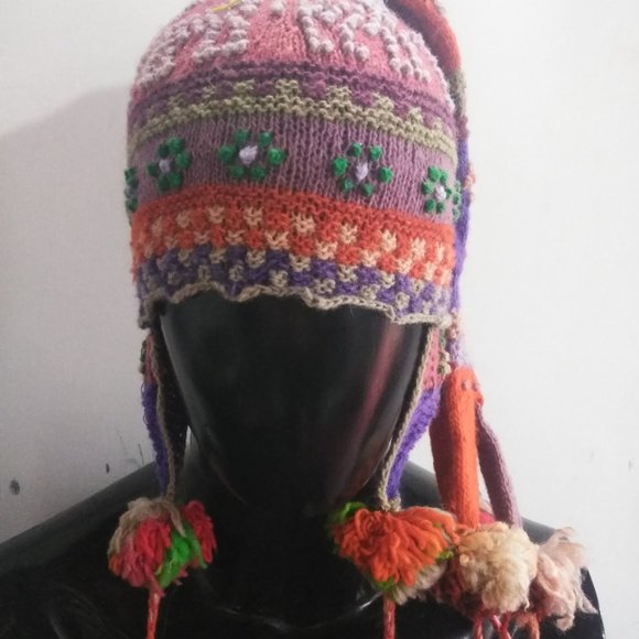 Peruvian chullo  hat warm winter woven in Andean culture wool for women main image 10